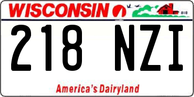 WI license plate 218NZI