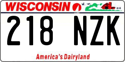 WI license plate 218NZK