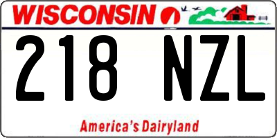 WI license plate 218NZL