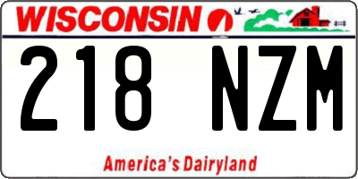 WI license plate 218NZM