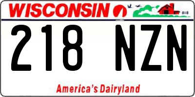 WI license plate 218NZN
