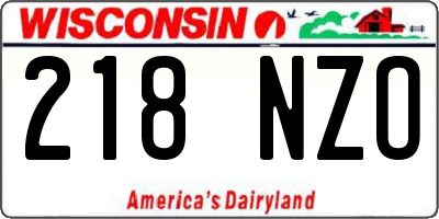 WI license plate 218NZO