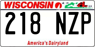 WI license plate 218NZP