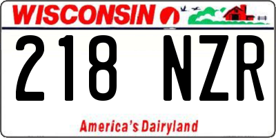 WI license plate 218NZR