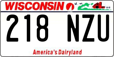 WI license plate 218NZU