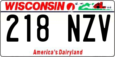 WI license plate 218NZV