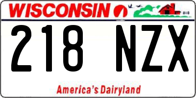 WI license plate 218NZX