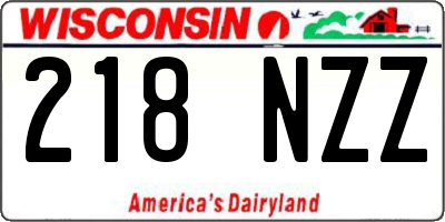 WI license plate 218NZZ