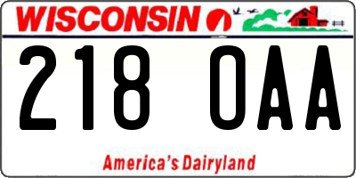 WI license plate 218OAA