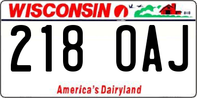 WI license plate 218OAJ