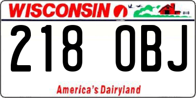 WI license plate 218OBJ