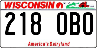 WI license plate 218OBO