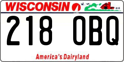 WI license plate 218OBQ