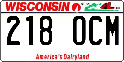 WI license plate 218OCM