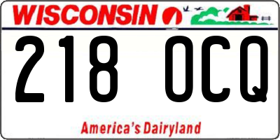 WI license plate 218OCQ