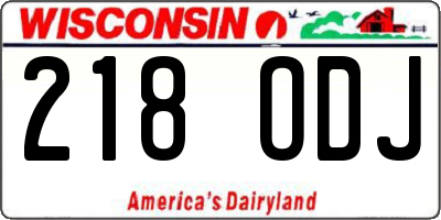 WI license plate 218ODJ