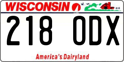 WI license plate 218ODX