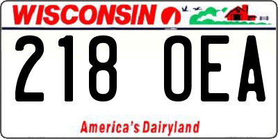 WI license plate 218OEA