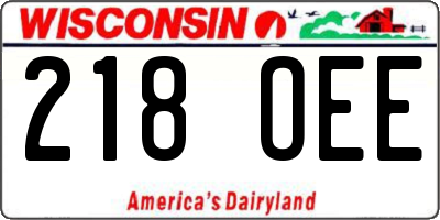 WI license plate 218OEE