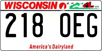 WI license plate 218OEG