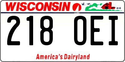 WI license plate 218OEI