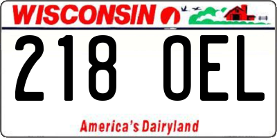 WI license plate 218OEL