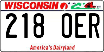 WI license plate 218OER