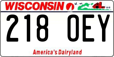 WI license plate 218OEY