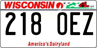 WI license plate 218OEZ