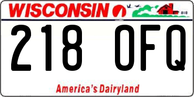 WI license plate 218OFQ