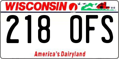 WI license plate 218OFS