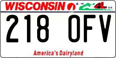 WI license plate 218OFV