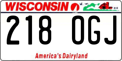 WI license plate 218OGJ