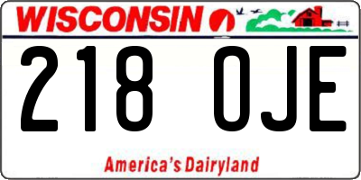 WI license plate 218OJE