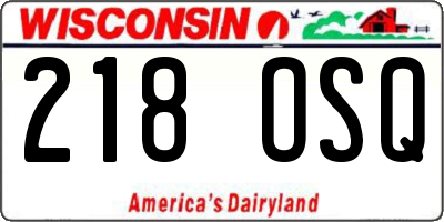 WI license plate 218OSQ