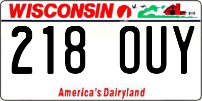 WI license plate 218OUY