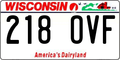 WI license plate 218OVF