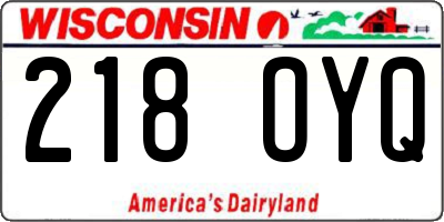 WI license plate 218OYQ