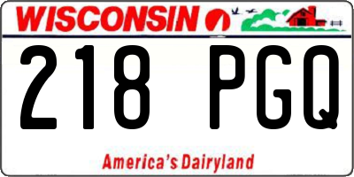 WI license plate 218PGQ