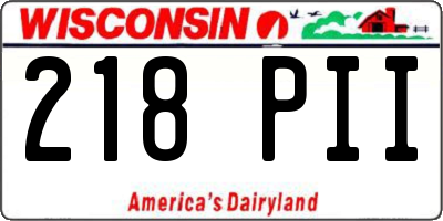WI license plate 218PII