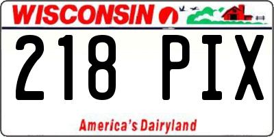 WI license plate 218PIX