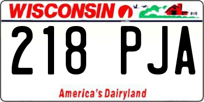 WI license plate 218PJA