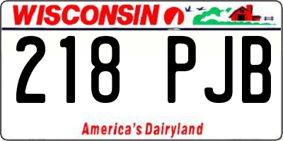 WI license plate 218PJB