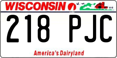 WI license plate 218PJC
