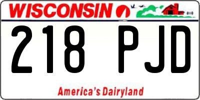 WI license plate 218PJD