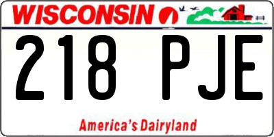 WI license plate 218PJE