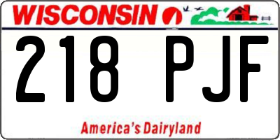 WI license plate 218PJF