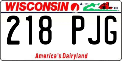 WI license plate 218PJG