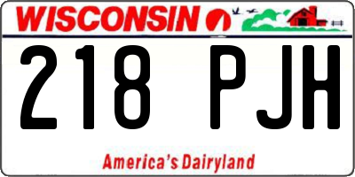 WI license plate 218PJH