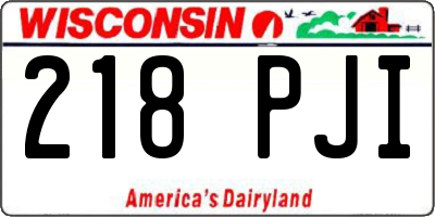 WI license plate 218PJI